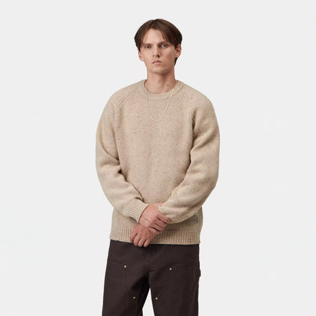 Carhartt WIP ANGLISTIC SWEATER, Speckled Fleur De Sel