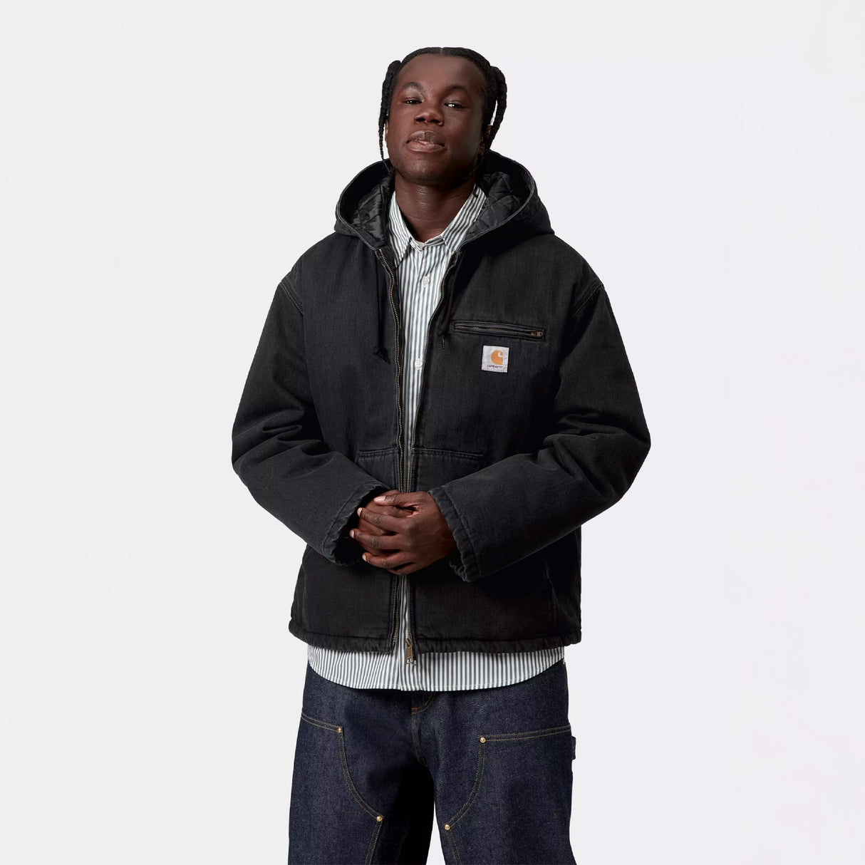 Carhartt WIP CLEVELAND JACKET, Black Stone Washed