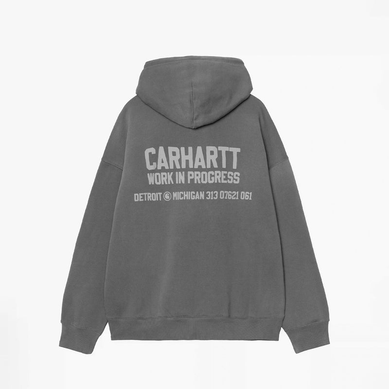 Carhartt WIP HOODED DISTANCE SWEATSHIRT, Graphite Stone Dyed