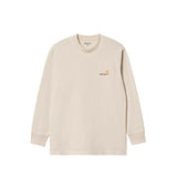 Carhartt WIP L/S AMERICAN SCRIPT T-SHIRT, Natural