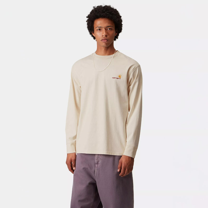 Carhartt WIP L/S AMERICAN SCRIPT T-SHIRT, Natural