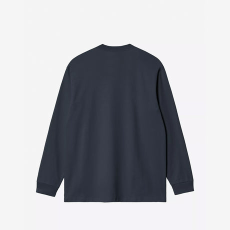 Carhartt WIP L/S AMERICAN SCRIPT T-SHIRT, Deep Night