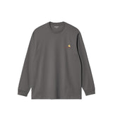 Carhartt WIP L/S AMERICAN SCRIPT T-SHIRT, Graphite
