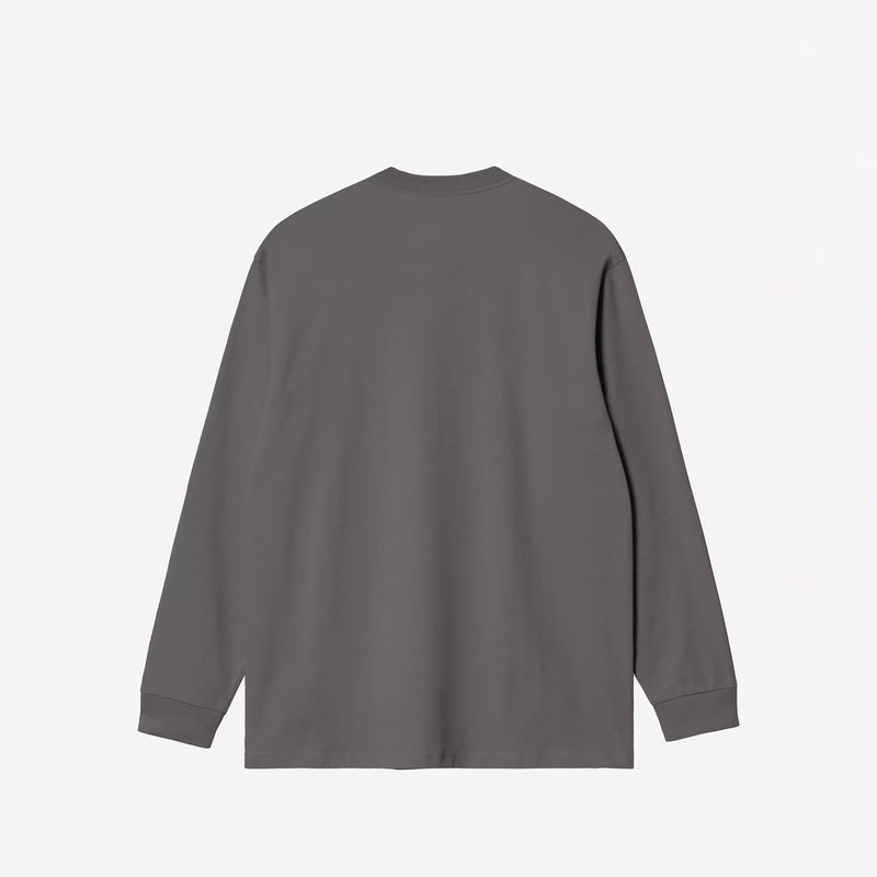 Carhartt WIP L/S AMERICAN SCRIPT T-SHIRT, Graphite