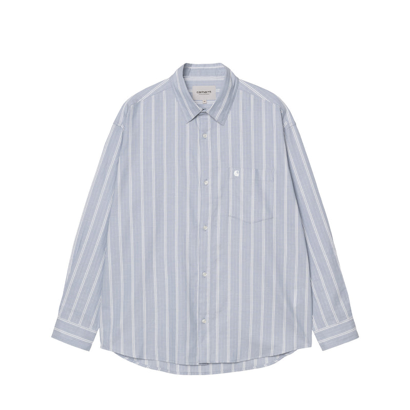 Carhartt WIP L/S BEALE SHIRT, Gentle Blue/White