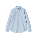 Carhartt WIP L/S BOLTON SHIRT, Air Sky (Garment Dyed)
