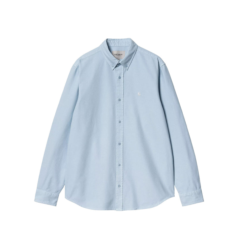 Carhartt WIP L/S BOLTON SHIRT, Air Sky (Garment Dyed)