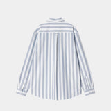 Carhartt WIP L/S DILLION SHIRT DILLION STRIPE, Bleach/White