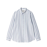 Carhartt WIP L/S DILLION SHIRT DILLION STRIPE, Bleach/White