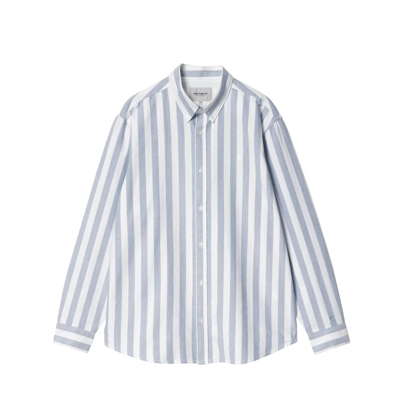 Carhartt WIP L/S DILLION SHIRT DILLION STRIPE, Bleach/White