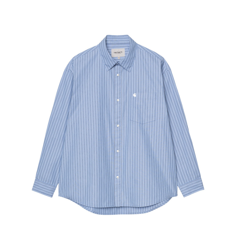 Carhartt WIP L/S KEENE SHIRT KEENE STRIPE, Curacao