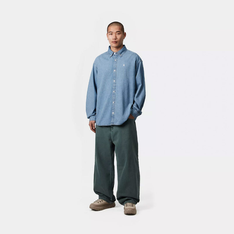 Carhartt WIP L/S LUCAS SHIRT, Blue Bleached