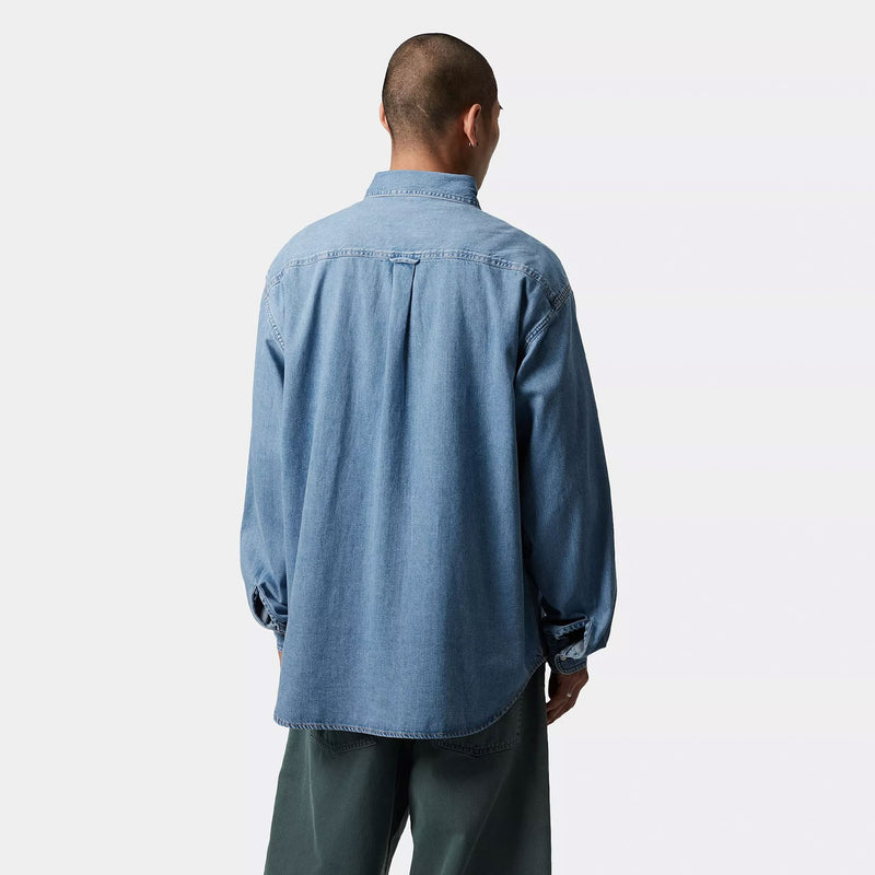 Carhartt WIP L/S LUCAS SHIRT, Blue Bleached