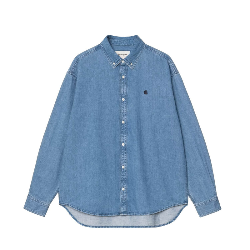 Carhartt WIP L/S LUCAS SHIRT, Blue Stone Washed