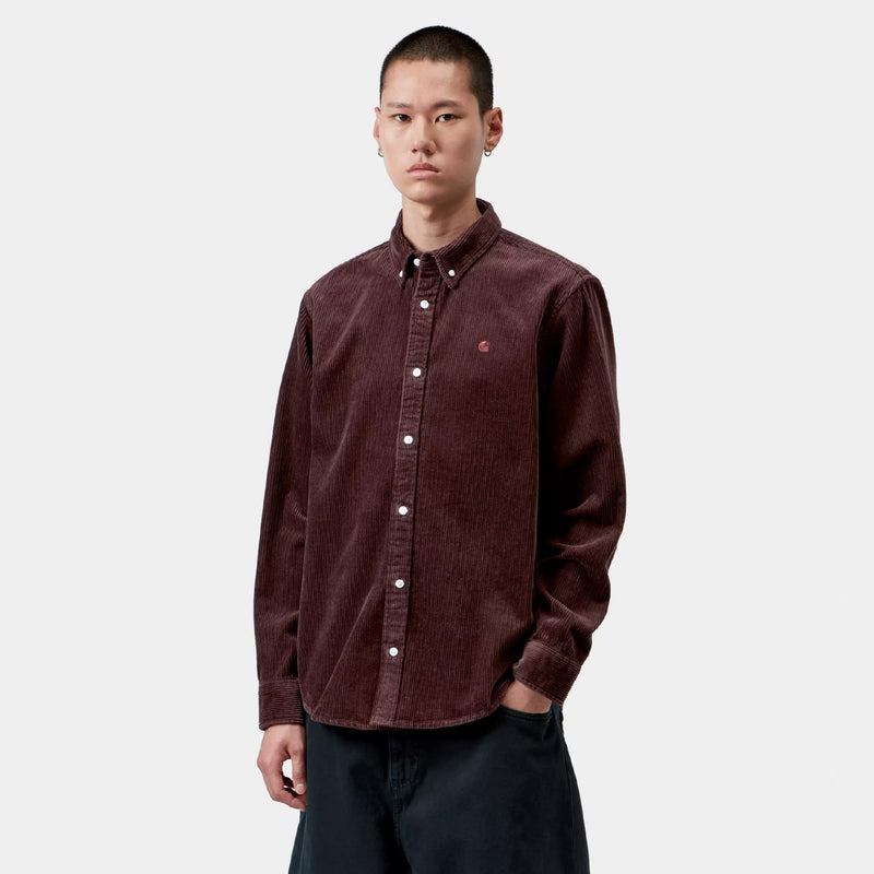 Carhartt WIP L/S MADISON CORD SHIRT, Amarone