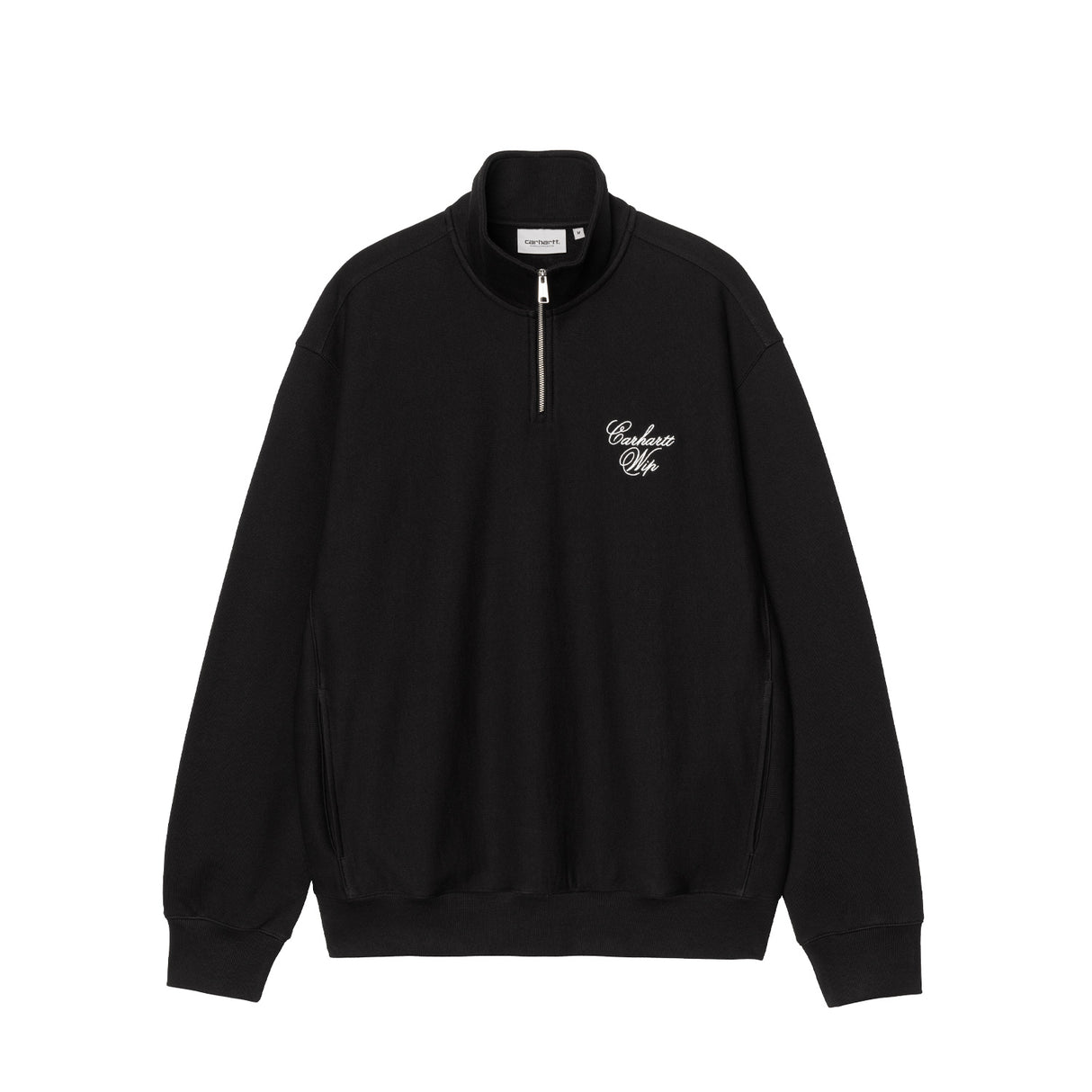 Carhartt WIP LONGHAND HALF ZIP SWEATSHIRT, Black/White