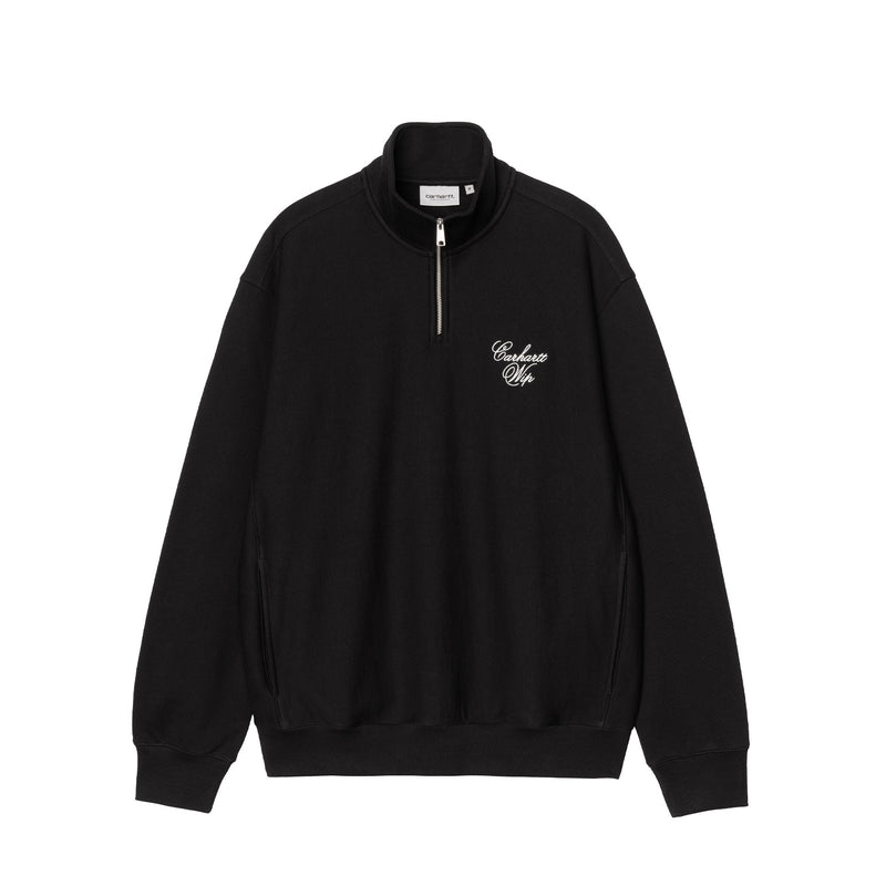 Carhartt WIP LONGHAND HALF ZIP SWEATSHIRT, Black/White