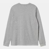 Carhartt WIP L/S POCKET T-SHIRT, Grey Heather