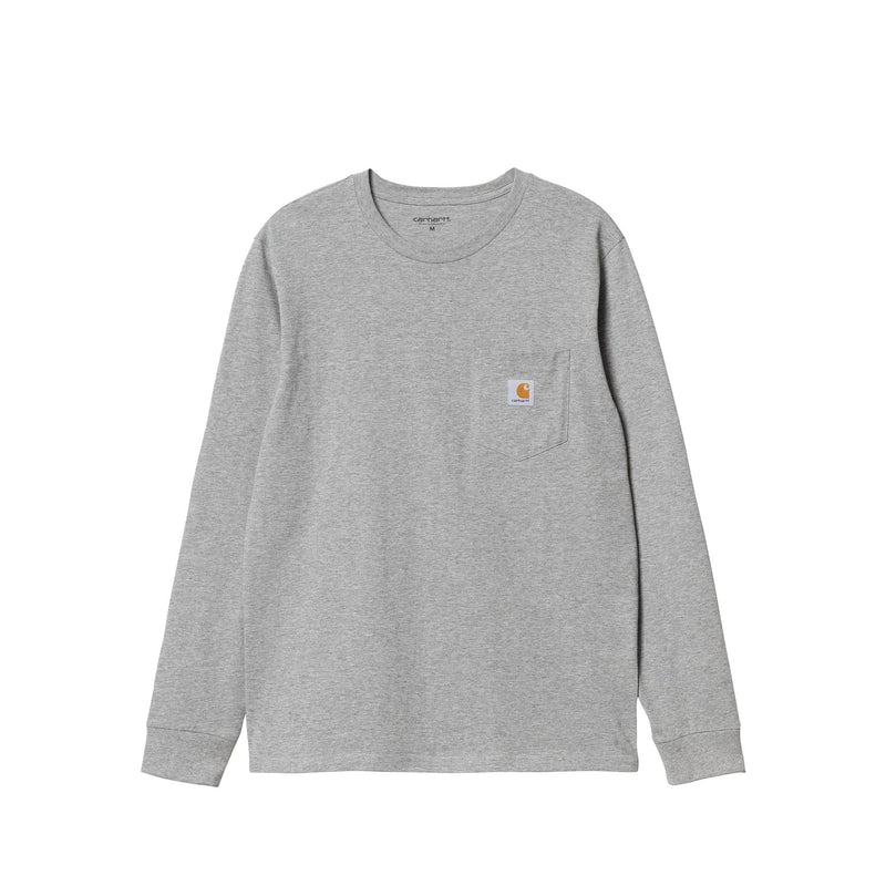 Carhartt WIP L/S POCKET T-SHIRT, Grey Heather