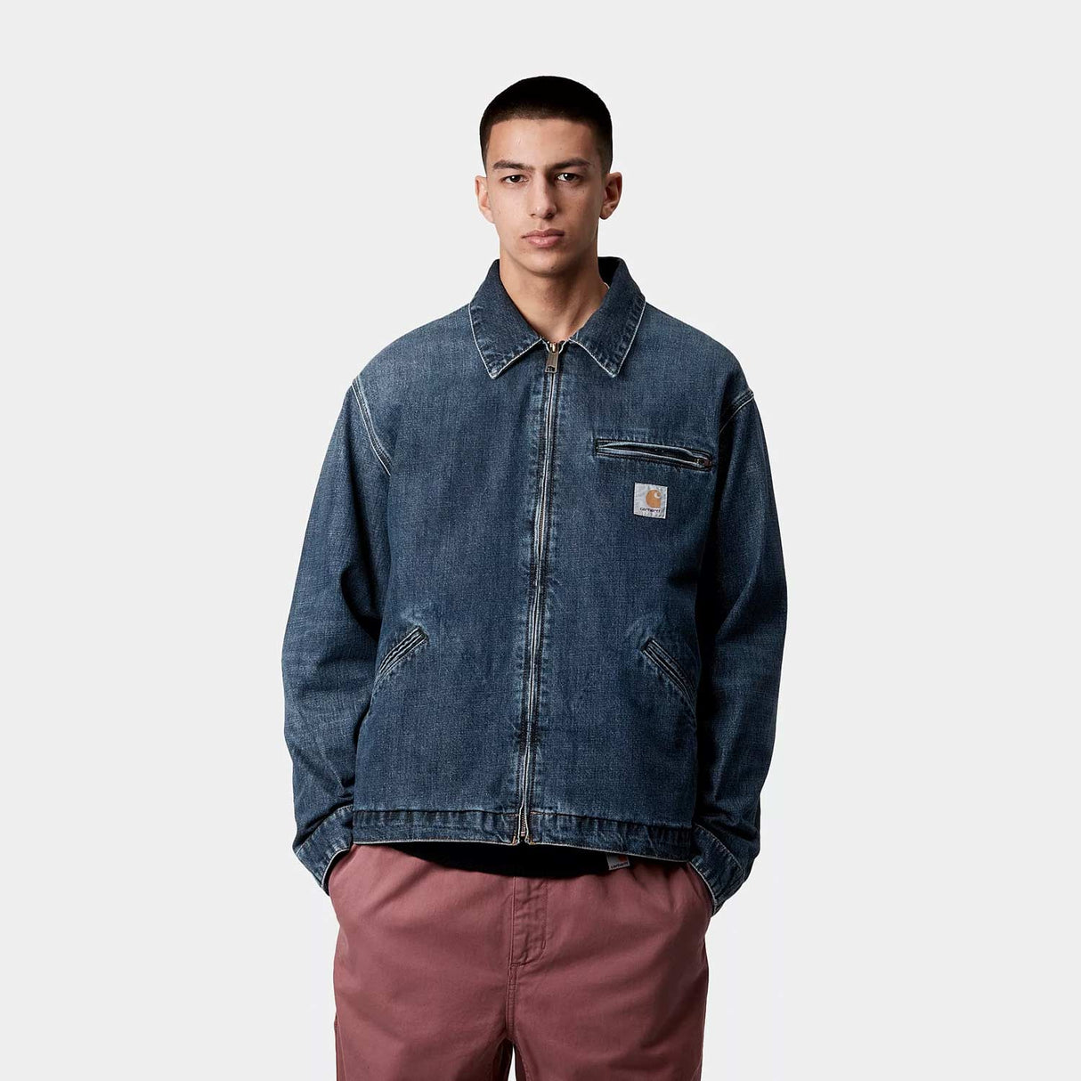 Carhartt WIP OG DETROIT JACKET, Blue Dark Used Wash