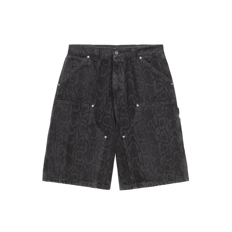Carhartt WIP OG DOUBLE KNEE SHORT SNAKE CAMO, Black