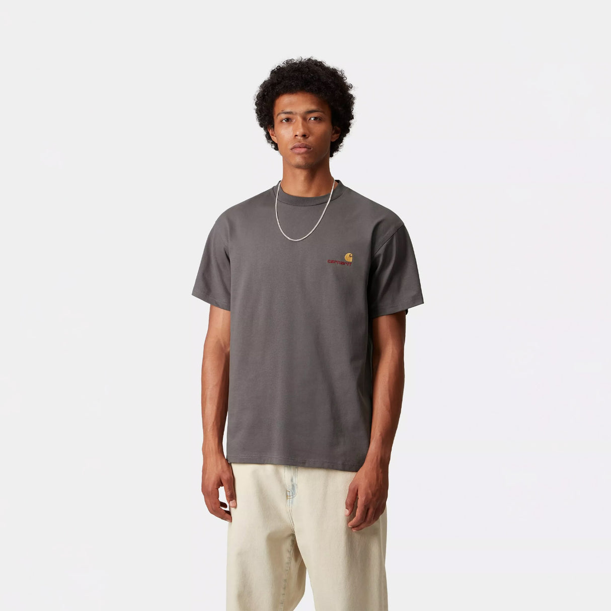 Carhartt WIP S/S AMERICAN SCRIPT T-SHIRT, Porphyry
