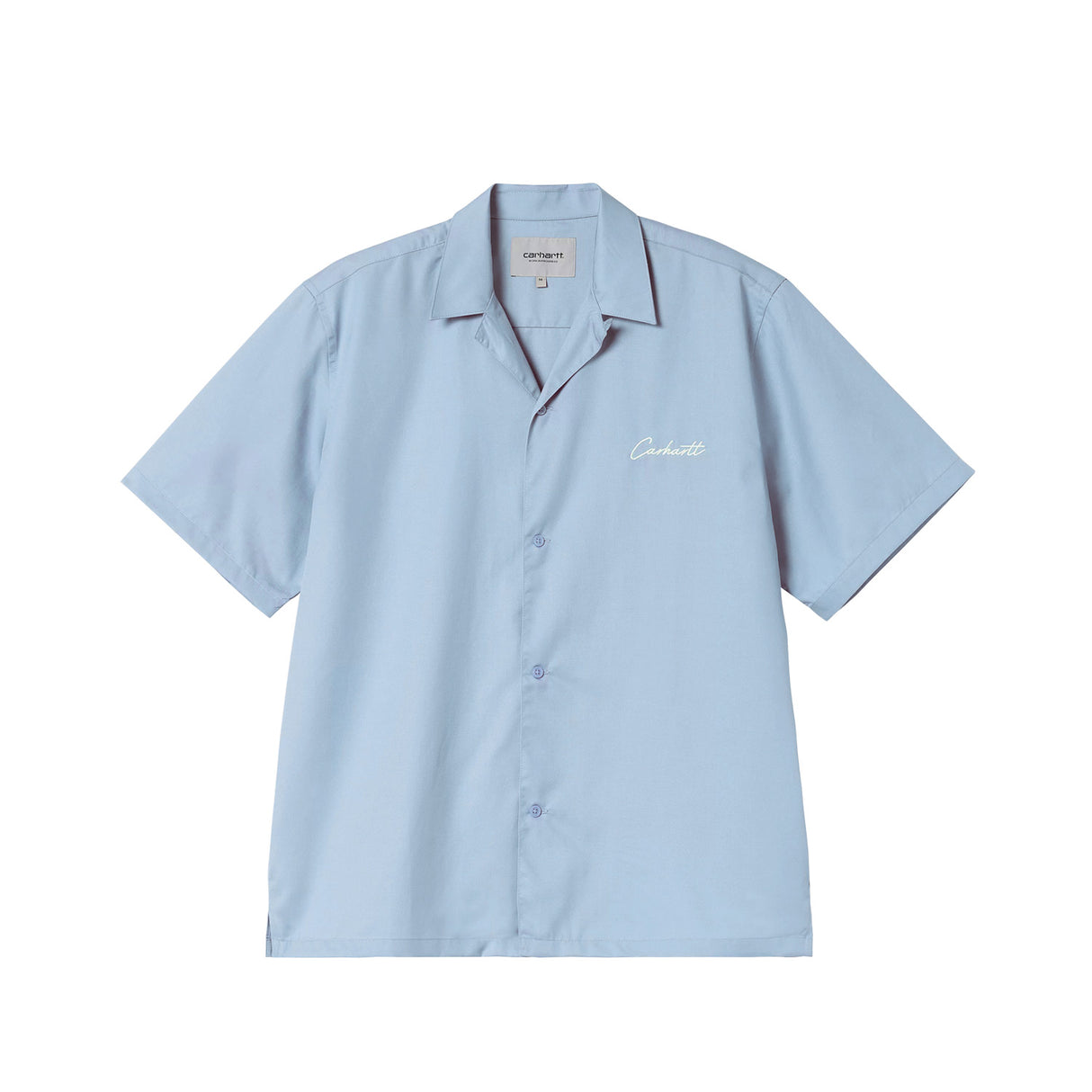 Carhartt WIP S/S DELRAY SHIRT, Frosted Blue/White