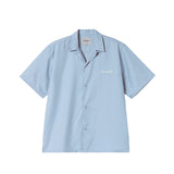Carhartt WIP S/S DELRAY SHIRT, Frosted Blue/White