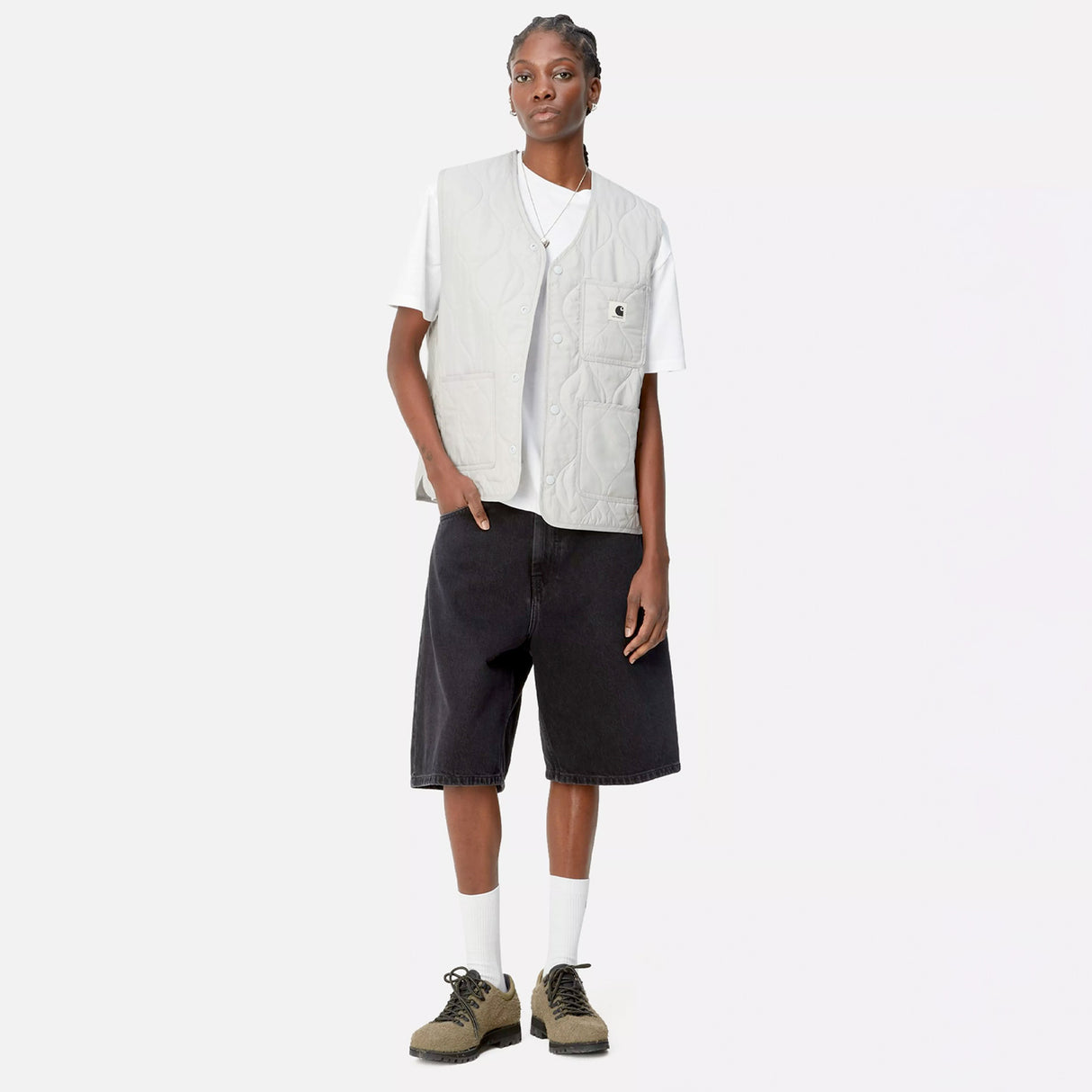 Carhartt WIP W' BRANDON SHORT, Black Stone Washed