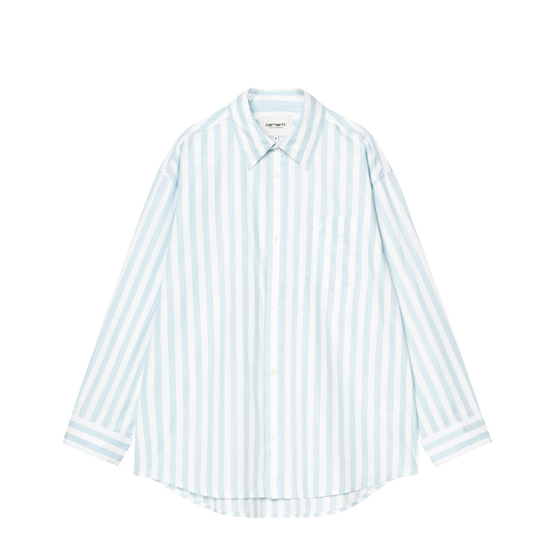 Carhartt WIP W' L/S ROYCE SHIRT, Icaria/White