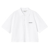 Carhartt WIP W' S/S CARHARTT SCRIPT POLO T-SHIRT, White