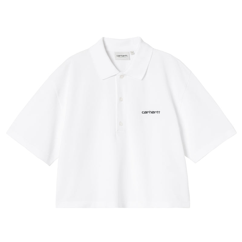 Carhartt WIP W' S/S CARHARTT SCRIPT POLO T-SHIRT, White