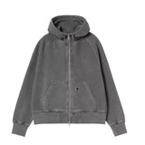 W' HOODED TORION JACKET, Black Grind Wash