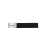 Carhartt WIP CLIP BELT CHROME, Black