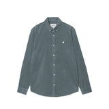 Carhatt WIP L/S MADISON FINE CORD SHIRT, Cozy Blue/Wax
