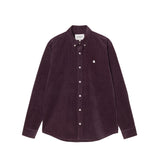 Carhatt WIP L/S MADISON FINE CORD SHIRT, Cozy Purple/Wax