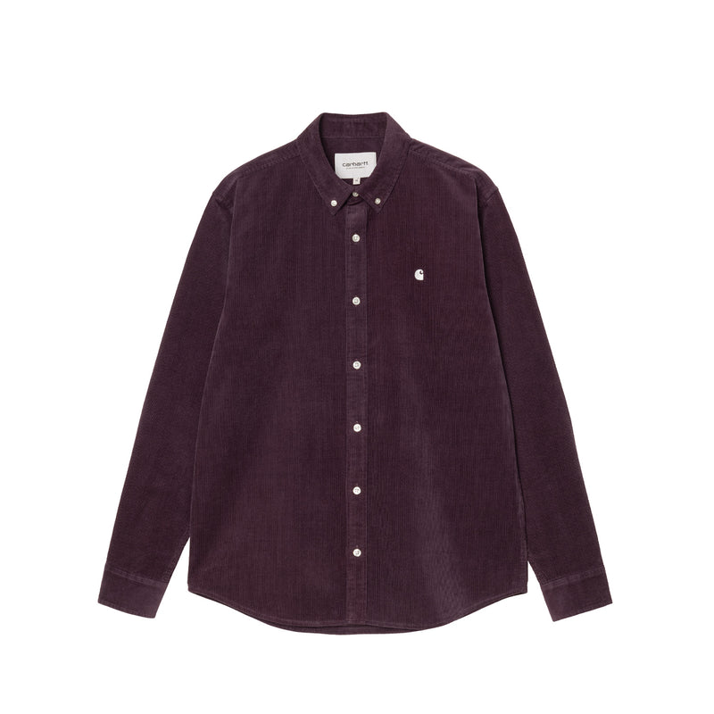 Carhatt WIP L/S MADISON FINE CORD SHIRT, Cozy Purple/Wax