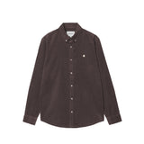 Carhatt WIP L/S MADISON FINE CORD SHIRT, Shale/Wax