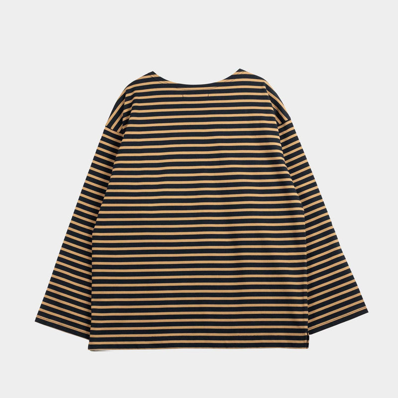 Nicholson & Nicholson COAST L/S T-SHIRT, Navy/Beige