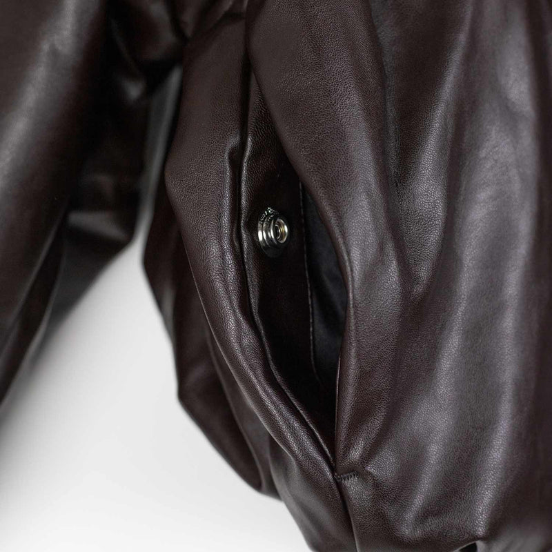 Acne Studios COATED BOMBER JACKET, Dark Brown