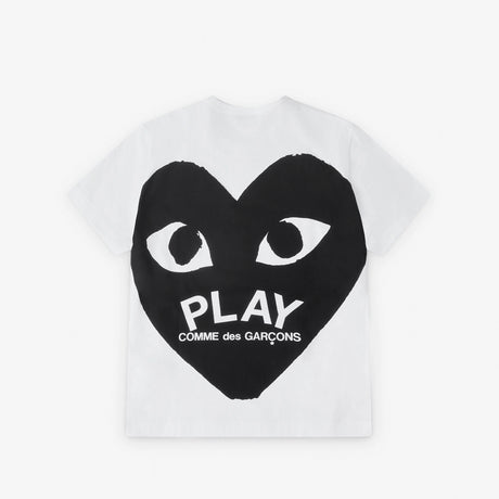 Comme des Garçons PLAY BLACK EMBLEM HEART T-SHIRT, White