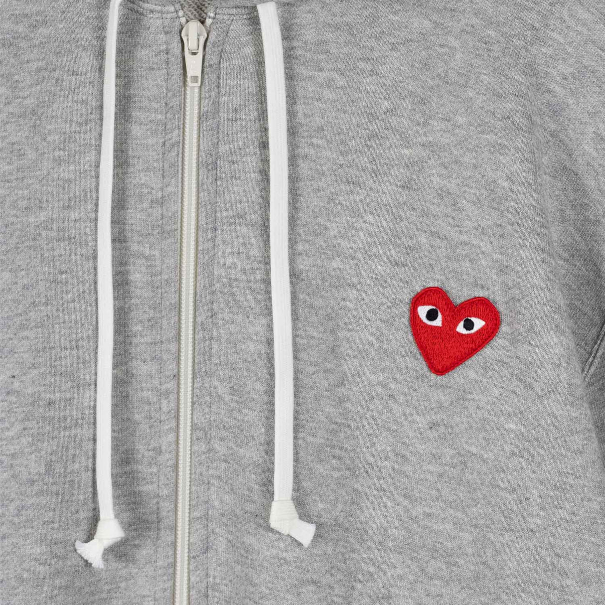 Comme des Garçons PLAY HOODED SWEATSHIRT WITH ZIP, Grey