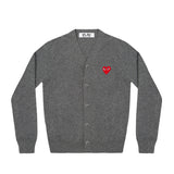 Comme des Garçons PLAY V-NECK CARDIGAN, Grey