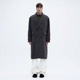 Coor CLASSY HERRINGBONE TWILL HEAVY COAT, Melange Brown