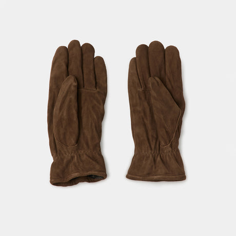 Coor GOATSKIN PLEATED WASHED GLOVES, Dark Brown