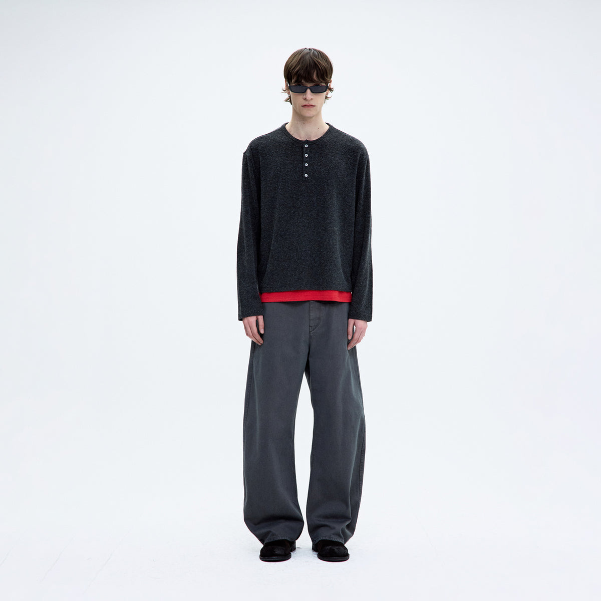 Coor MOLESKIN HIGH WAIST CURVE PANTS, Washed Charcoal