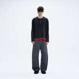 Coor MOLESKIN HIGH WAIST CURVE PANTS, Washed Charcoal