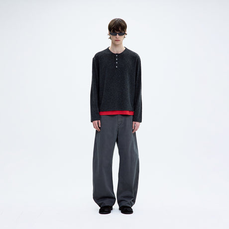 Coor MOLESKIN HIGH WAIST CURVE PANTS, Washed Charcoal