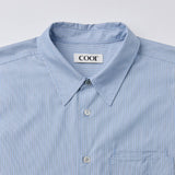 Coor PIN STRIPE POINTED SHIRT, Sky Blue