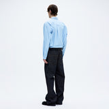 Coor PIN STRIPE POINTED SHIRT, Sky Blue